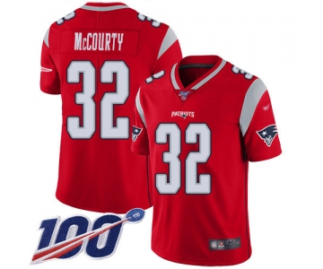 Nike Patriots #32 Devin McCourty Red Men's Stitched NFL Limited Inverted Legend 100th Season Jersey