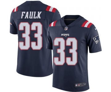 Nike Patriots #33 Kevin Faulk Navy Blue Men's Stitched NFL Limited Rush Jersey