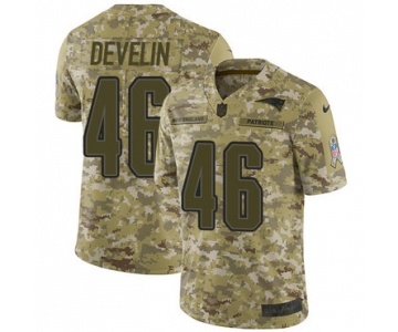 Nike Patriots #46 James Develin Camo Men's Stitched NFL Limited 2018 Salute To Service Jersey