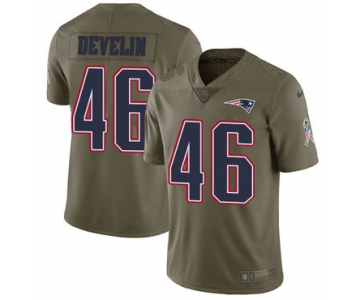 Nike Patriots #46 James Develin Olive Men's Stitched NFL Limited 2017 Salute To Service Jersey