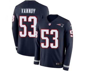 Nike Patriots #53 Kyle Van Noy Navy Blue Team Color Men's Stitched NFL Limited Therma Long Sleeve Jersey