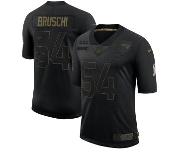 Nike Patriots 54 Tedy Bruschi Black 2020 Salute To Service Limited Jersey