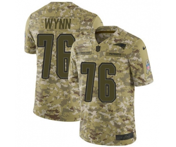 Nike Patriots #76 Isaiah Wynn Camo Men's Stitched NFL Limited 2018 Salute To Service Jersey