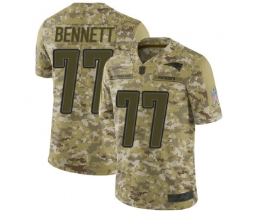 Nike Patriots #77 Michael Bennett Camo Men's Stitched NFL Limited 2018 Salute To Service Jersey