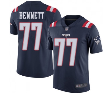 Nike Patriots #77 Michael Bennett Navy Blue Men's Stitched NFL Limited Rush Jersey