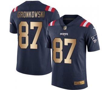 Nike Patriots #87 Rob Gronkowski Navy Blue Men's Stitched NFL Limited Gold Rush Jersey