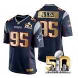 Pro Order New England Patriots Jersey 95 Chandler Jones Navy Blue Super Bowl Limited Jerseys