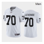 Men Las Vegas Raiders #70 Alex Leatherwood White Black 2021 Draft Jersey