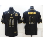 Men's Las Vegas Raiders #11 Henry Ruggs III Black Golden Edition 60th Patch Stitched Nike Limited Jersey
