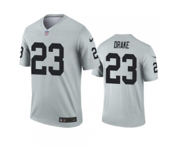 Men's Las Vegas Raiders #23 Kenyan Drake Silver Inverted Legend Nike Jersey