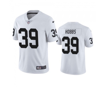 Men's Las Vegas Raiders #39 Nate Hobbs White Vapor Limited Jersey