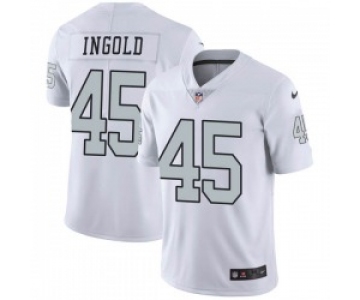Men's Las Vegas Raiders #45 Alec Ingold Limited White Color Rush Jersey