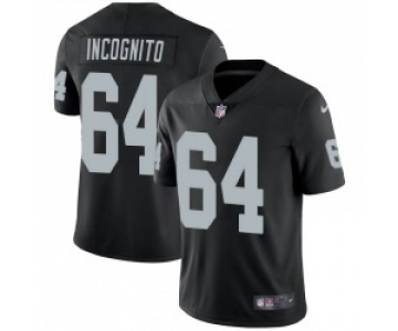 Men's Las Vegas Raiders #64 Richie Incognito Limited Black Team Color Vapor Untouchable Jersey