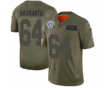 Men's Las Vegas Raiders #64 Richie Incognito Limited Camo 2019 Salute to Service Jersey
