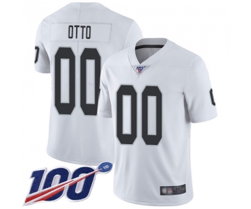 Men's Limited #00 Jim Otto White Jersey Vapor Untouchable Road Football Oakland Raiders 100th Season