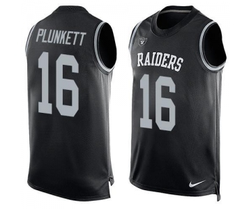 Men's Oakland Raiders 16 Jim Plunkett Nike Black Printed Player Name & Number Tank Top