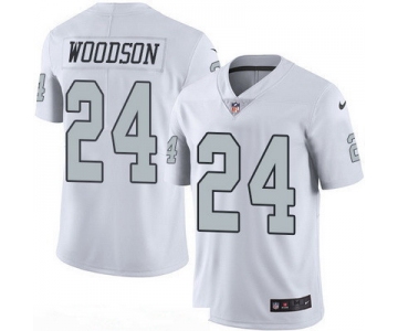 Men's Oakland Raiders #24 Charles Woodson White 2016 Color Rush Stitched NFL Nike Limited Jersey