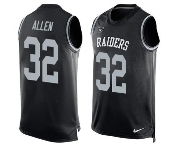 Men's Oakland Raiders 32 Marcus Allen Nike Black Printed Player Name & Number Tank Top