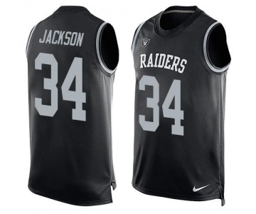 Men's Oakland Raiders 34 Bo Jackson Nike Black Printed Player Name & Number Tank Top