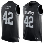 Men's Oakland Raiders 42 Ronnie Lott Nike Black Printed Player Name & Number Tank Top