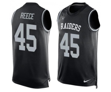Men's Oakland Raiders 45 Marcel Reece Nike Black Printed Player Name & Number Tank Top