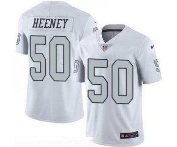 Men's Oakland Raiders #50 Ben Heeney White 2016 Color Rush Stitched NFL Nike Limited Jersey
