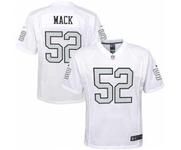 Men's Oakland Raiders #52 Khalil Mack Nike White Color Rush Game Jersey