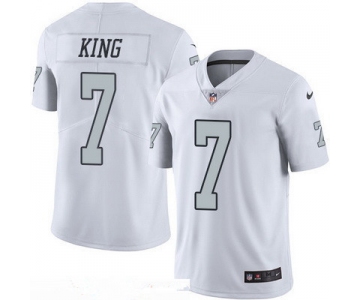 Men's Oakland Raiders #7 Marquette King White 2016 Color Rush Stitched NFL Nike Limited Jersey