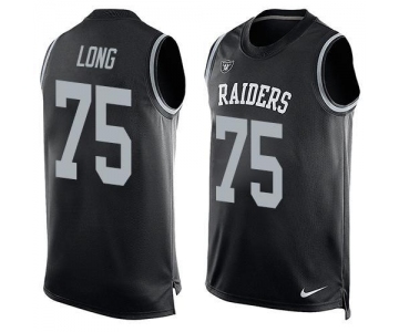 Men's Oakland Raiders 75 Howie Long Nike Black Printed Player Name & Number Tank Top
