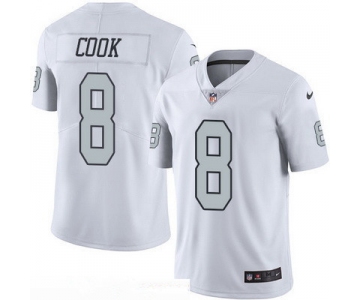 Men's Oakland Raiders #8 Connor Cook White 2016 Color Rush Stitched NFL Nike Limited Jersey