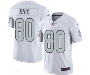 Men's Oakland Raiders #80 Jerry Rice Retired White 2016 Color Rush Stitched NFL Nike Limited Jersey