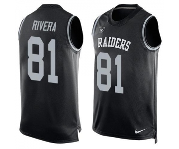 Men's Oakland Raiders 81 Mychal Rivera Nike Black Printed Player Name & Number Tank Top