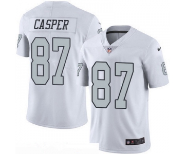 Men's Oakland Raiders #87 Dave Casper Retired White 2016 Color Rush Stitched NFL Nike Limited Jersey