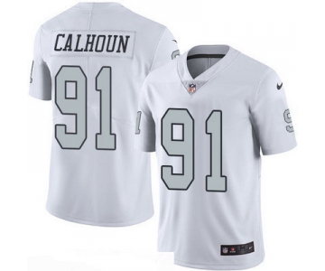 Men's Oakland Raiders #91 Shilique Calhoun White 2016 Color Rush Stitched NFL Nike Limited Jersey