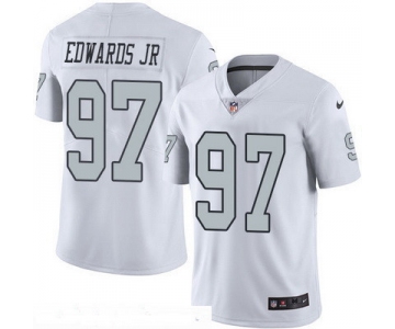 Men's Oakland Raiders #97 Mario Edwards Jr. White 2016 Color Rush Stitched NFL Nike Limited Jersey