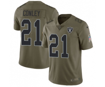 Nike Oakland Raiders #21 Gareon Conley Olive Men's Stitched NFL Limited 2017 Salute To Service Jersey