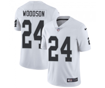 Nike Oakland Raiders #24 Charles Woodson White Men's Stitched NFL Vapor Untouchable Limited Jersey