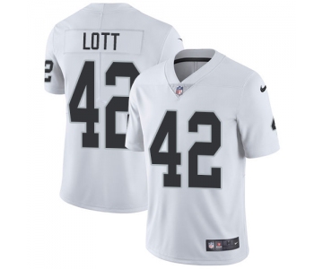 Nike Oakland Raiders #42 Ronnie Lott White Men's Stitched NFL Vapor Untouchable Limited Jersey