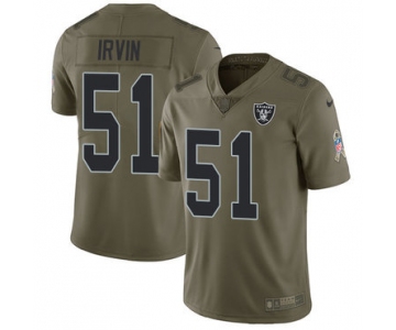 Nike Oakland Raiders #51 Bruce Irvin Olive Men's Stitched NFL Limited 2017 Salute To Service Jersey