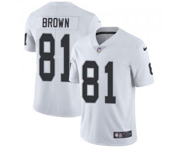 Nike Oakland Raiders #81 Tim Brown White Men's Stitched NFL Vapor Untouchable Limited Jersey