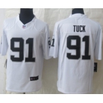 Nike Oakland Raiders #91 Justin Tuck White Limited Jersey