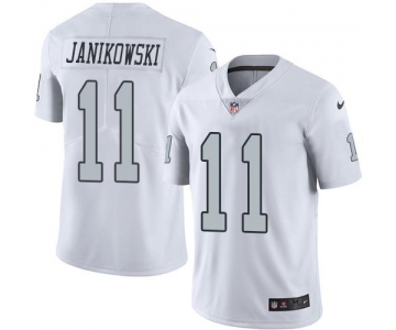 Nike Raiders #11 Sebastian Janikowski White Men's Stitched NFL Limited Rush Jersey