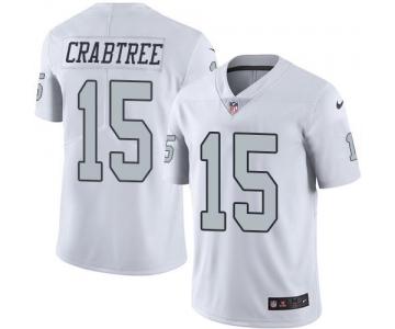 Nike Raiders #15 Michael Crabtree White Men's Stitched NFL Limited Rush Jersey