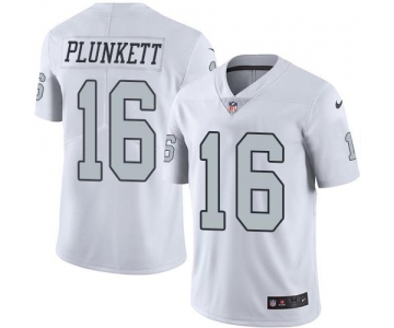 Nike Raiders #16 Jim Plunkett White Men's Stitched NFL Limited Rush Jersey