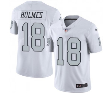 Nike Raiders #18 Andre Holmes White Men's Stitched NFL Limited Rush Jersey
