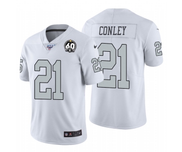 Nike Raiders #21 Gareon Conley White 60th Anniversary Patch Men's Stitched NFL 100 Limited Color Rush Jersey
