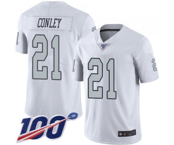 Nike Raiders #21 Gareon Conley White Men's Stitched NFL Limited Rush 100th Season Jersey