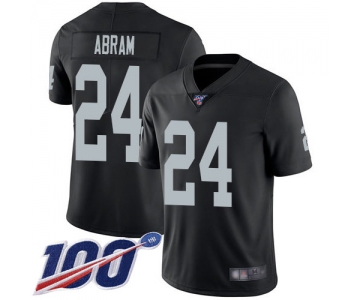 Nike Raiders #24 Johnathan Abram Black Team Color Men's Stitched NFL 100th Season Vapor Limited Jersey