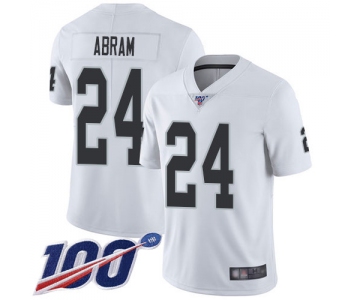 Nike Raiders #24 Johnathan Abram White Men's Stitched NFL 100th Season Vapor Limited Jersey