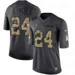 Nike Raiders #24 Marshawn Lynch Black Men's Stitched NFL Limited 2016 Salute To Service Jersey